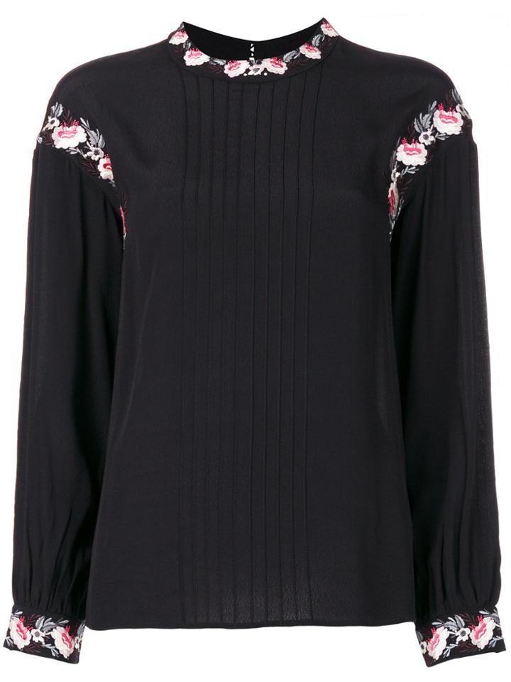 Steffen Schraut Floral Embroidery Blouse - Black