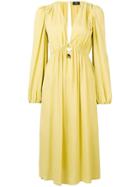 Elisabetta Franchi V-neck Midi Dress - Yellow