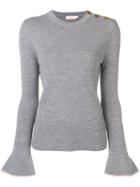 Tory Burch Bell Sleeve Knitted Top - Grey