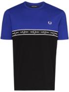 Fred Perry Logo Colour Block T-shirt - Blue