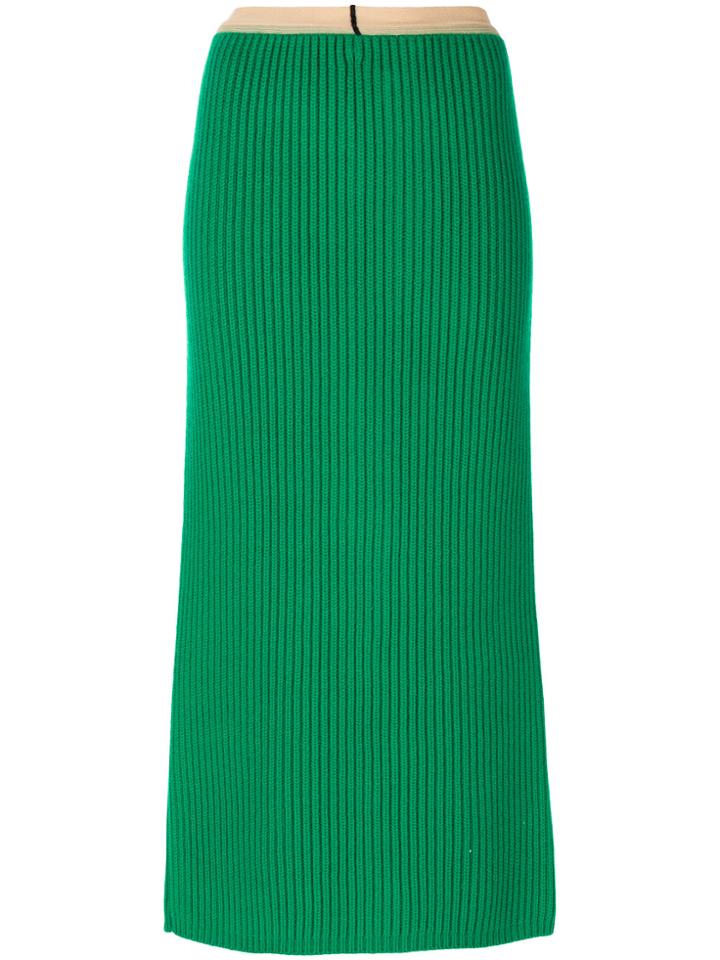 Calvin Klein 205w39nyc Ribbed Midi Skirt - Green