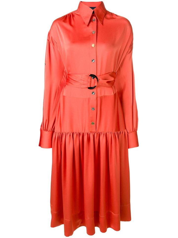 Eudon Choi Belted Shirt Dress - Orange