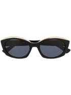 Moschino Eyewear Oval Frame Sunglasses - Black