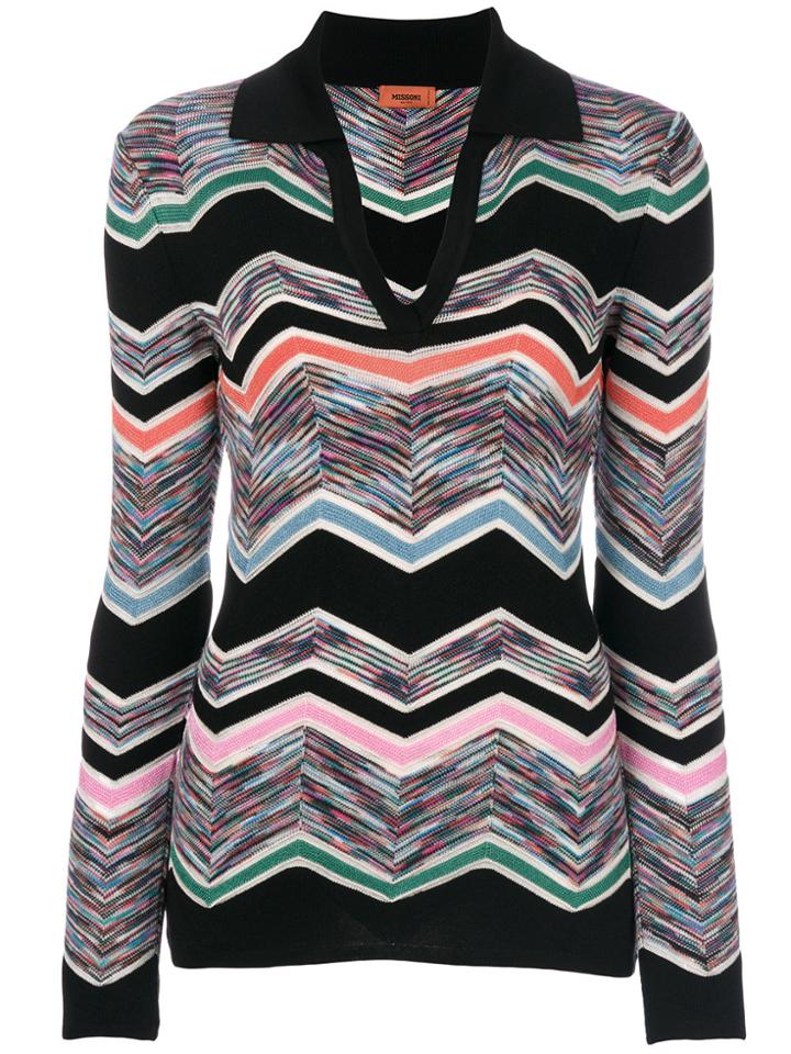 Missoni Striped V-neck Jumper - Multicolour