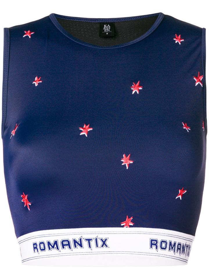 Zoe Karssen Printed Sporty Style Beach Tank - Blue