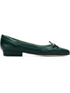 Sarah Chofakian Bow Detail Ballerinas - Green