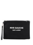 Saint Laurent Logo Print Pouch - Black