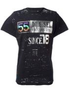 Diesel Printed Motif T-shirt, Men's, Size: Large, Black, Cotton/nylon