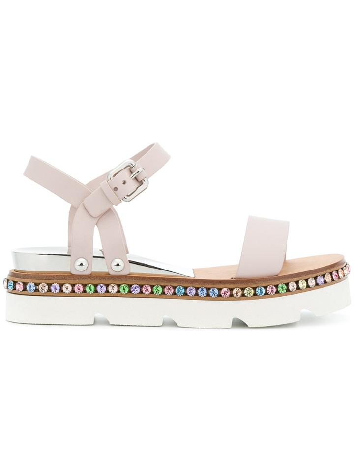 Casadei Embellished Detail Sandals - Pink & Purple