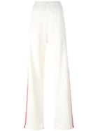Mm6 Maison Margiela Side Stripe Drawstring Track Pants, Women's, Size: Xs, White, Polyimide/viscose/cotton
