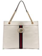 Gucci White Rajah Tiger-embellished Leather Tote Bag - Neutrals