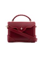 Manu Atelier Red Micro Bold Leather Cross-body Bag