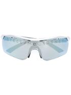 Stella Mccartney Eyewear Logo Print Mirrored Sunglasses - Grey