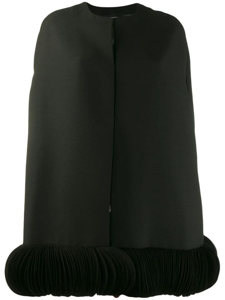 Valentino Embroidered Crêpe Couture Cape - Black