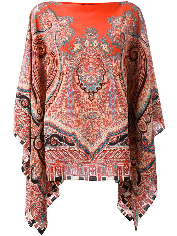 Etro Printed Tunic, Women's, Red, Silk