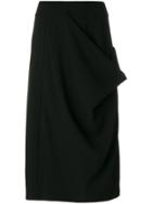 Jil Sander Midi A-line Skirt - Black