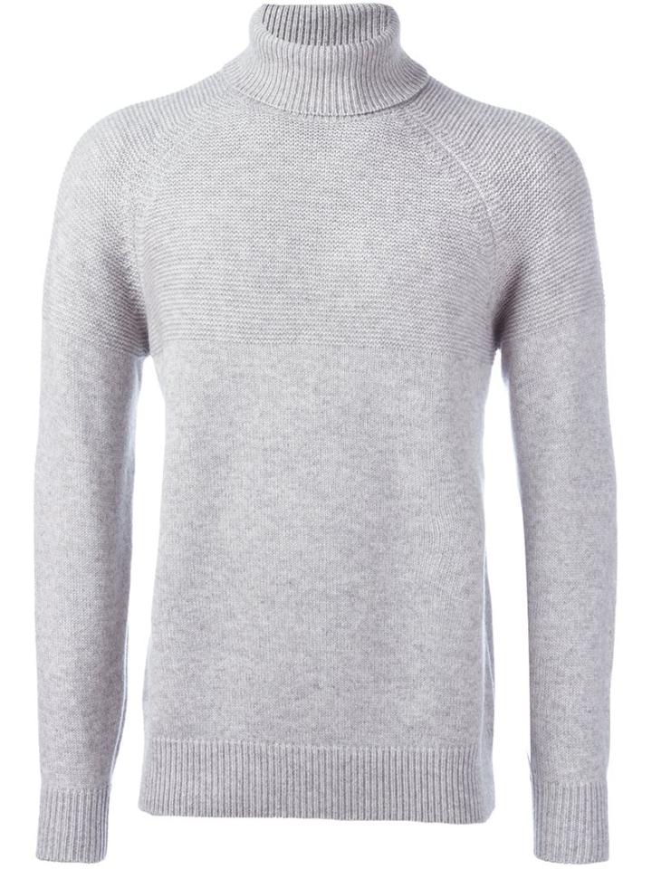 Brunello Cucinelli Roll Neck Jumper, Men's, Size: 48, Grey, Silk/cashmere/wool