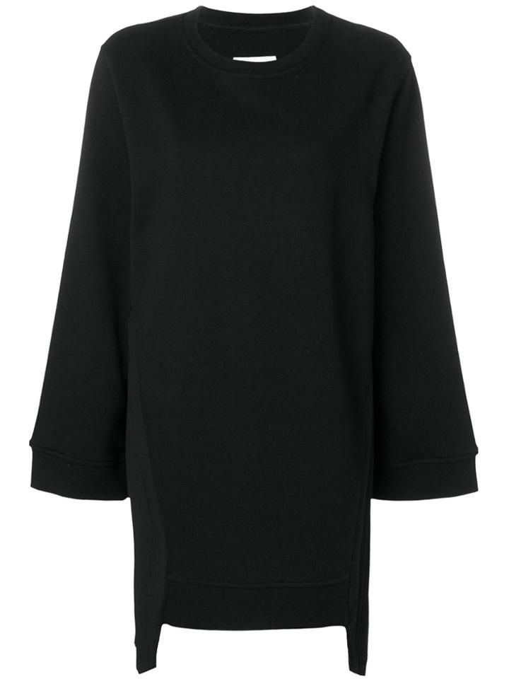 Mm6 Maison Margiela Oversized Long-sleeved Dress - Black