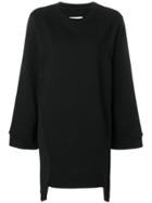 Mm6 Maison Margiela Oversized Long-sleeved Dress - Black