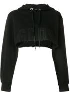 Gcds Cropped Hooded Sweatshirt - Black