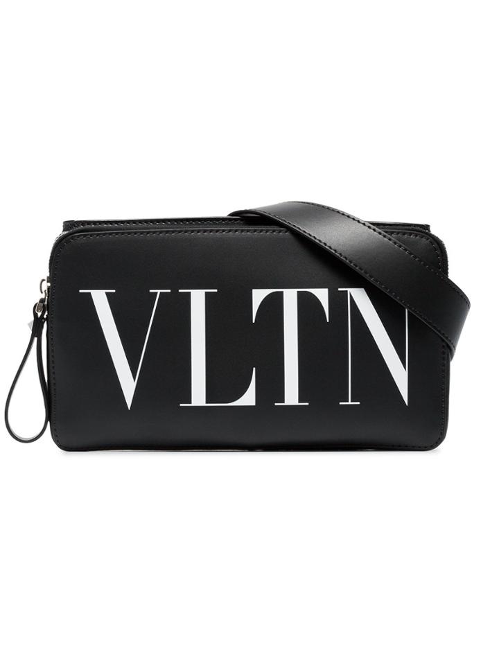 Valentino Vltn Print Leather Belt Bag - Black