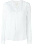 Michael Michael Kors Ladder Embroidery Blouse, Women's, Size: Large, White, Silk