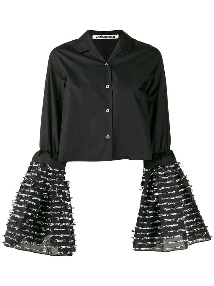 Jourden Flared Sleeve Shirt - Black
