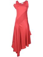 Monse Asymmetric Midi Dress - Red