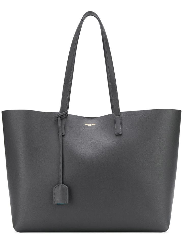 Saint Laurent Logo Shopper Tote - Grey