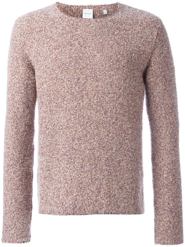 Paul Smith Crew Neck Jumper, Men's, Size: Large, Nude/neutrals, Cotton/polyamide/wool