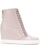 Casadei Chain-trimmed Wedge Sneakers - Pink