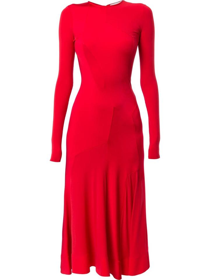 Esteban Cortazar Long-sleeved Midi Dress - Red