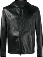 Fendi Bag Bugs Hooded Leather Jacket - Black