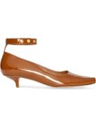 Burberry Patent Leather Peep-toe Kitten-heel Pumps - Brown