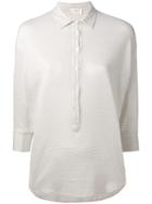 Zanone - Three-quarters Sleeve Polo Shirt - Women - Cotton/linen/flax - 46, Nude/neutrals, Cotton/linen/flax