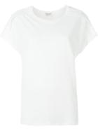 Saint Laurent Broderie Anglaise Sleeve T-shirt, Women's, Size: 42, White, Cotton
