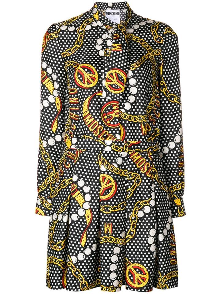 Moschino Jewels Print Twill Short Dress - Black