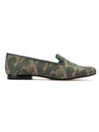 Blue Bird Shoes Leather And Cotton Jacquard Loafers - Green