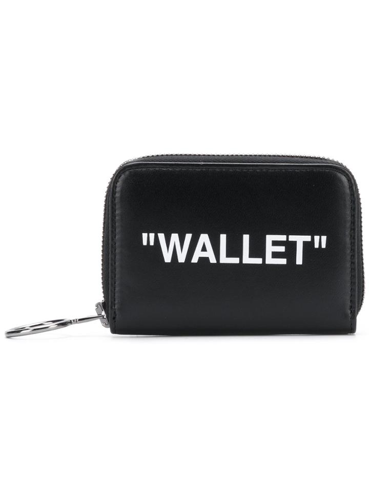 Off-white Printed Small Zip Around Wallet - Black