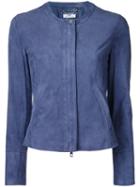 Desa Collection - Zipped Jacket - Women - Suede - 40, Women's, Blue, Suede