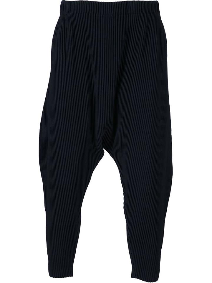 Homme Plissé Issey Miyake Pleated Drop Crotch Trousers