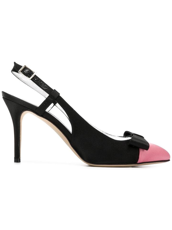 Alessandra Rich Ribbon Sling-back Pumps - Black