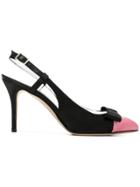 Alessandra Rich Ribbon Sling-back Pumps - Black