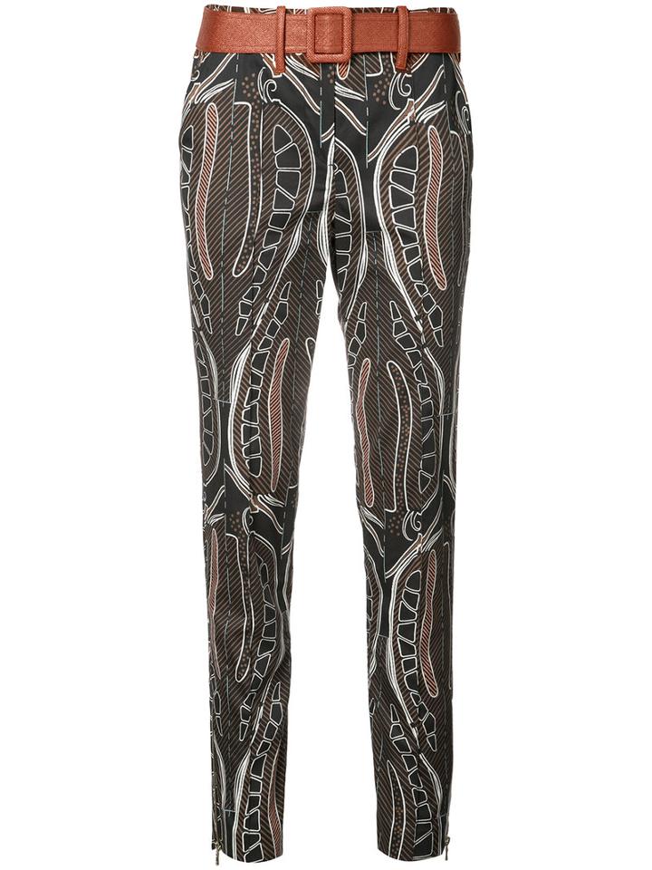 Sophie Theallet - Pine (green) Cone Print Trousers - Women - Cotton - 6, Cotton