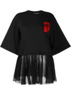 Brognano Pleated Detail T-shirt - Black