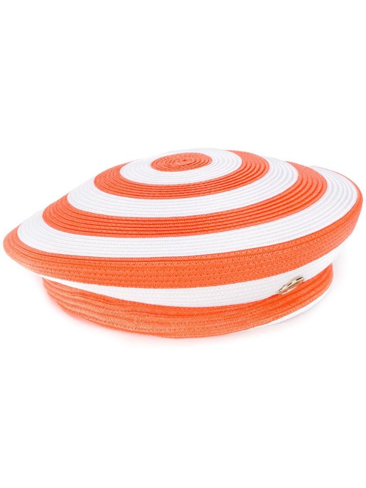 Emilio Pucci Woven Striped Beret - Orange