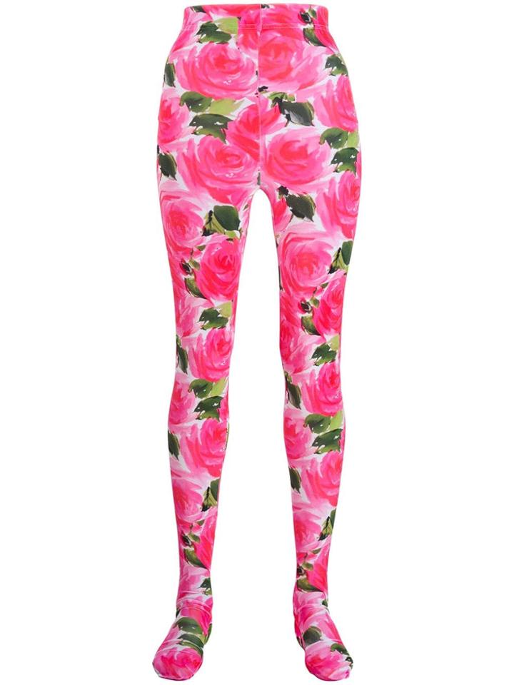 Richard Quinn Rose Print Leggings - Pink