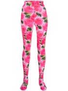 Richard Quinn Rose Print Leggings - Pink