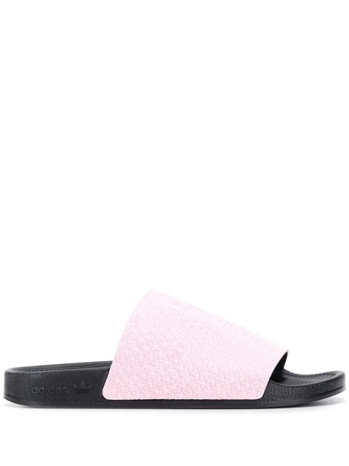 Adidas Logo Embossed Slide Sandals - Pink