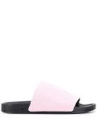 Adidas Logo Embossed Slide Sandals - Pink
